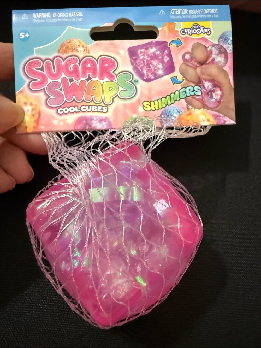 Sugar Swaps Shimmers Pink Cool Cube Sensory Fidget Toy